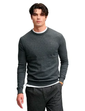 Pull Essential Lightweigt Wool Blend Jumper Iron Grey Marl S - Superdry - FashionsVida