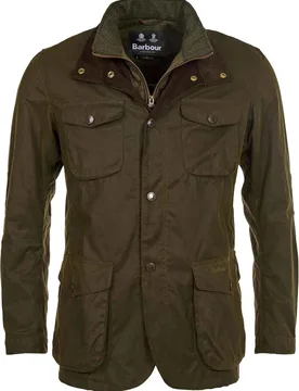 Veste cirée authentique avec gilet intégré - Ogston Wax Jacket Olive en Laine - Taille S - Vert - Barbour - FashionsVida