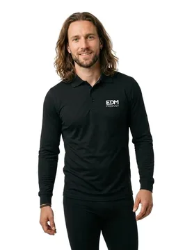 Polo à Manches Longues Black 2XL - Edm - FashionsVida
