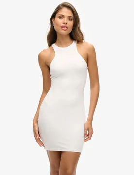 Superdry Damen Jersey Racer Minikleid Weiß - Größe: 36 - 49.99 - FashionsVida