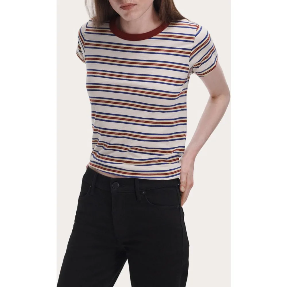Rag & Bone - Camiseta Club a rayas Cobre - Rag & Bone - FashionsVida