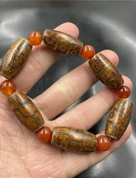 Tibetan-style vintage nine-eye dzi bead old , unisex distressed agate bracelet - Aliexpress - FashionsVida