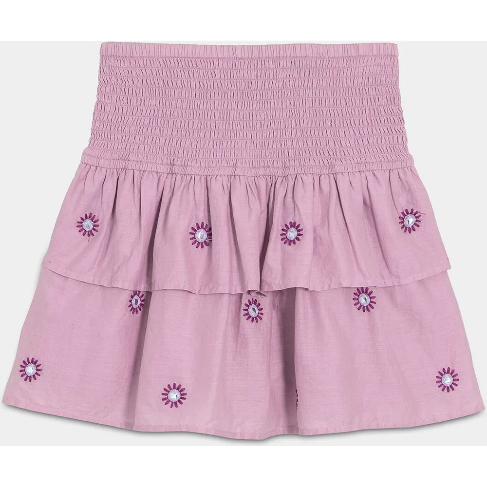 Falda mini con bordado de abalorios - Noon - FashionsVida