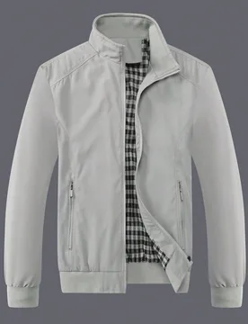 Chaqueta casual de manga larga con cuello alto, bolsillo con cremallera y ajuste holgado para hombre, otoño XL - Shein - FashionsVida