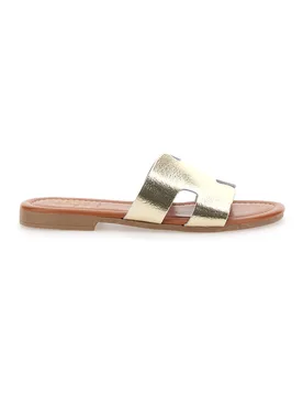 Ciabatte Platino Con Tomaia in Pelle Made in Italy 02 37 - PRIMA RIGA - FashionsVida