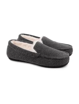 Mens Felt Moccasin Slipper With Sherpa Lining - - Size: 11-12 - totes - FashionsVida
