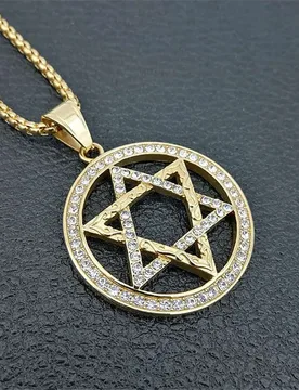 Religious Magen Star of David Pendants Necklace Gold Color Stainless Steel Hexagram Necklace Women/Men Iced Out Jewish Jewelry - Aliexpress - FashionsVida
