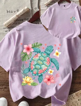 Niña preadolescente - Camiseta estampada estilo vacaciones, adecuada para viajes y uso en vacaciones, top casual versátil de moda para primavera/ver - Shein - FashionsVida