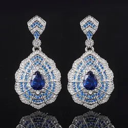 Exquisite Adjustable Sapphire Crystals Macrame Jewelry Intricate Necklace Ring Earrings with For Timeless Glamour Women Jewelry