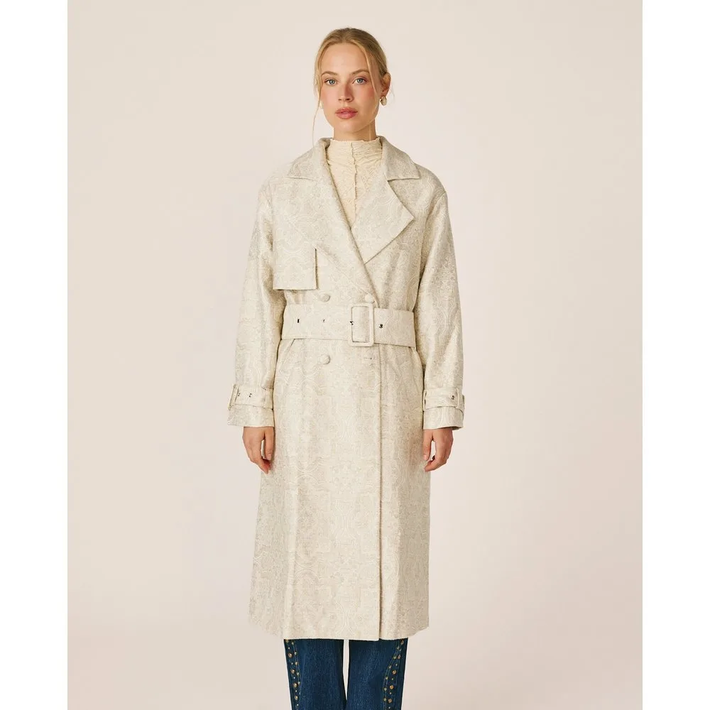 Gabardina de mujer larga con cinturón - Alma en Pena - FashionsVida