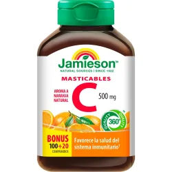 Complemento alimenticio Vitamina C 500Mg Masticable Naranja 120 Comprimidos