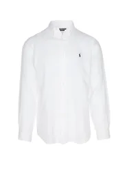 Camisa de lino Custom Fit blanco S
