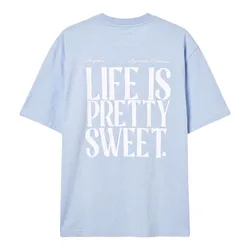 Mogarraz Heavy Oversized Raglan Tee Washed Ocean Blue S Damen