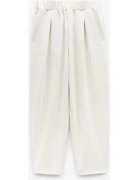 Pantalones rectos de mujer con cintura elástica en liso - Parfois - FashionsVida