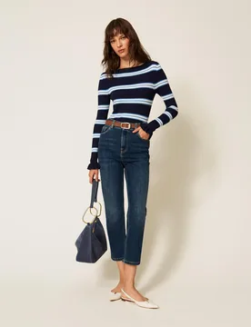 Twinset Jean cropped cinq poches - TWINSET - FashionsVida