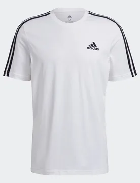 T-shirt Essentials 3-Stripes M White / Black - Adidas - FashionsVida