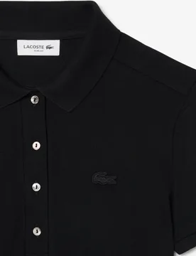 Vestido Polo de mujer de corte ajustado de minipiqué elástico de manga corta - Lacoste - FashionsVida