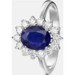 Anillo de oro con diamante y zafiro