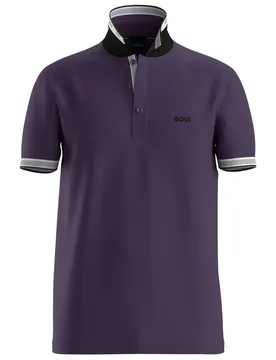 Polo à Manches Courtes Paddy 10241663 Green Dark Purple S - BOSS - FashionsVida
