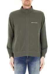Felpa con zip VERDE MILITARE XL
