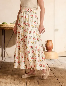 Falda con estampado de flores de mujer - Polin et Moi - FashionsVida