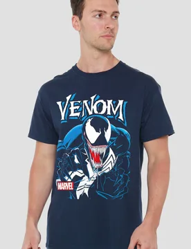 Unisex Venom Antihero T-Shirt in Navy Size: 3XL - Navy - Size: 3XL - Marvel - FashionsVida