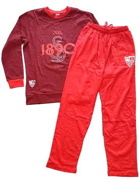 Pyjama à Manches Courtes Grana Badge Sfc Dark Red / Red 2XL Homme - Sevilla Fc - FashionsVida