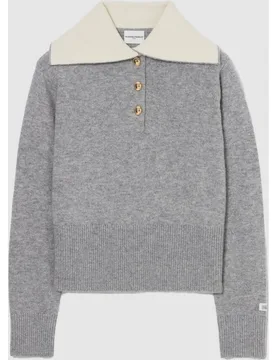 Jersey de mujer de lana, cuello camionero y corte holgado - CLAUDIE PIERLOT - FashionsVida