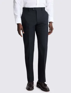 Tailored Fit Puppytooth Stretch Suit Trousers Navy Mix male - MOSS - FashionsVida