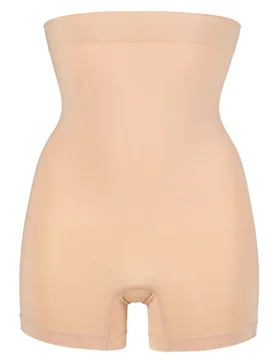 Women's 1 Pack Powerlite Hi Waisted Shortie Rose Beige UK 8-10 - Skin Tones - Size: UK 8-10 - Ambra - FashionsVida