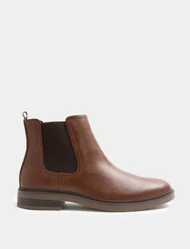 M&S Pull-On Chelsea Boots Tan male - M&S - FashionsVida