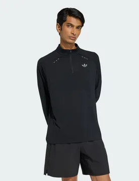 MAGLIA TECH TRIFOGLIO ESSENTIALS ZIP DA Â¼ XL Black - Adidas - FashionsVida