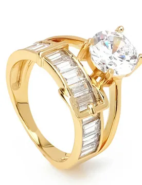 VAROLE Big Sparkle Cubic Zirconia Rings For Women Gold Color Fashion Jewelry Ring Bague Femme Anillos Mujer - Aliexpress - FashionsVida