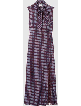 Vestido largo fluido con lazada y encaje - CLAUDIE PIERLOT - FashionsVida