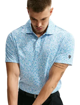 Golf Polo Dri-Fit Par Micro Print, weiss/blau s - Nike - FashionsVida
