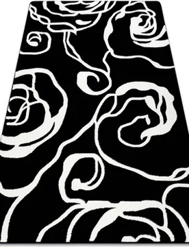 Teppiche Teppich Hampton Rosa Rose, Blumen Schwarz 80x150 Cm 80x150 Cm - RUGSX - FashionsVida