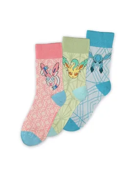 Gaming Socken - Eevee Evolution - EU35-38 bis EU43-46 - für Damen - Größe EU 35-38 - multicolor - Frauen - female - Pokémon - FashionsVida