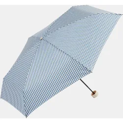 Paraguas plegable manual UPF50+ con estampado vichy