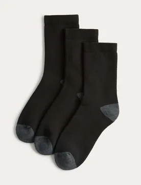 Pack Heatgen™ Thermal Ankle Socks (8½ Small to 10½ Large) Black male - M&S - FashionsVida
