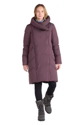 Women's 'Cosy Wrap' Padded Water Resistant Long Down Jacket in Mauve Size: 18 - Mauve - Size: 18