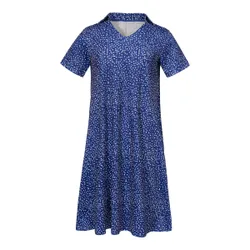 Hemdblusen-Kleid „Cordula“ blau weiss M Damen