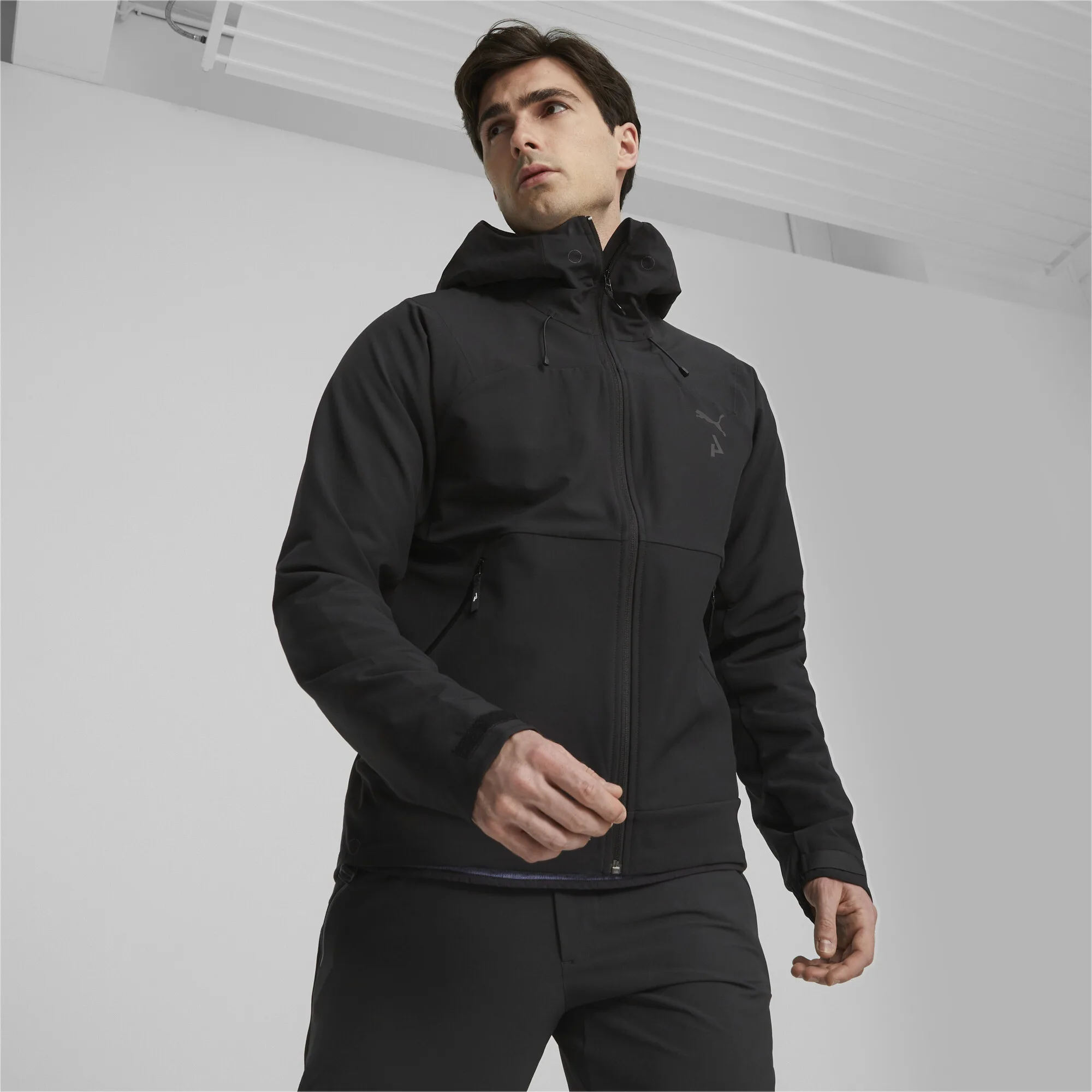 Mens Seasons Softshell Running Jacket - Black - Size 2xl - Puma - FashionsVida