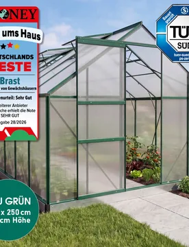 Aluminium Gewächshaus 430x250x205 grün - BRAST - FashionsVida