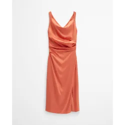 Vestido de satén regular mezcla de viscosa suave de alta calidad