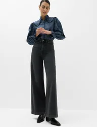 High Waisted Wide Leg Jeans Black female