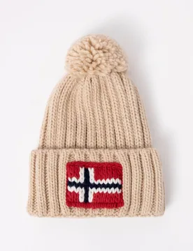 Womens Semiury 5 Bobble Hat - Beige - One Size - Napapijri - FashionsVida