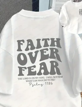 Faith Triumphs Over Fear This Stylish Men's T-shirt Features A Double-sided Print That Combines Confidence and Courage Casual - Aliexpress - FashionsVida