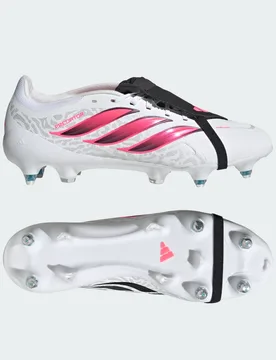 Scarpa da calcio Predator League Fold-Over Tongue Soft Ground 47 1/3 Cloud White / Solar Turbo / Core Black - Adidas - FashionsVida
