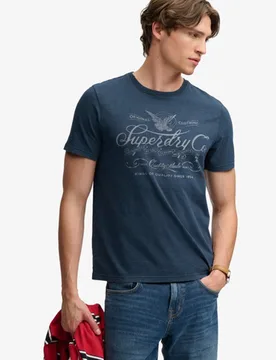 Superdry Herren Mercantile T-shirt Navy - Größe: Xxl - 39.99 - FashionsVida