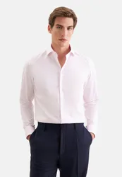 Slim Business Hemd Gestreift Rosa/Pink 44